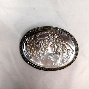 Sterling silver cameo brooch